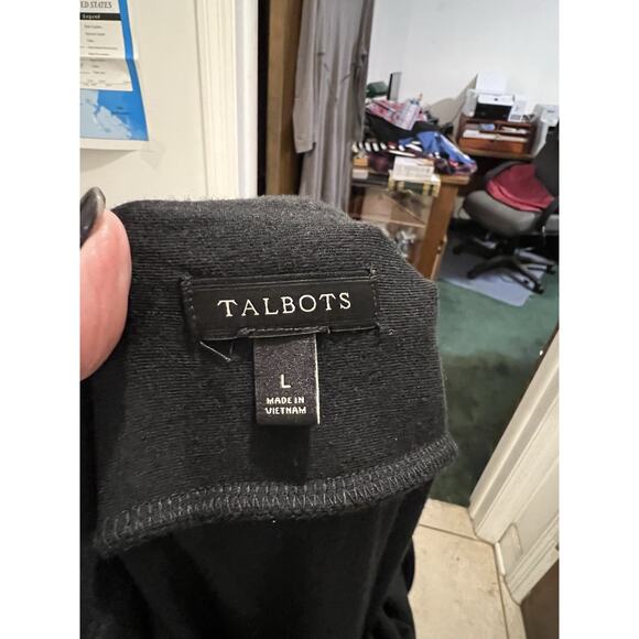 Talbots Knit Maxi Skirt Solid Black Long Sz Large Stretch Pull-on Elastic waist - Picture 5 of 6